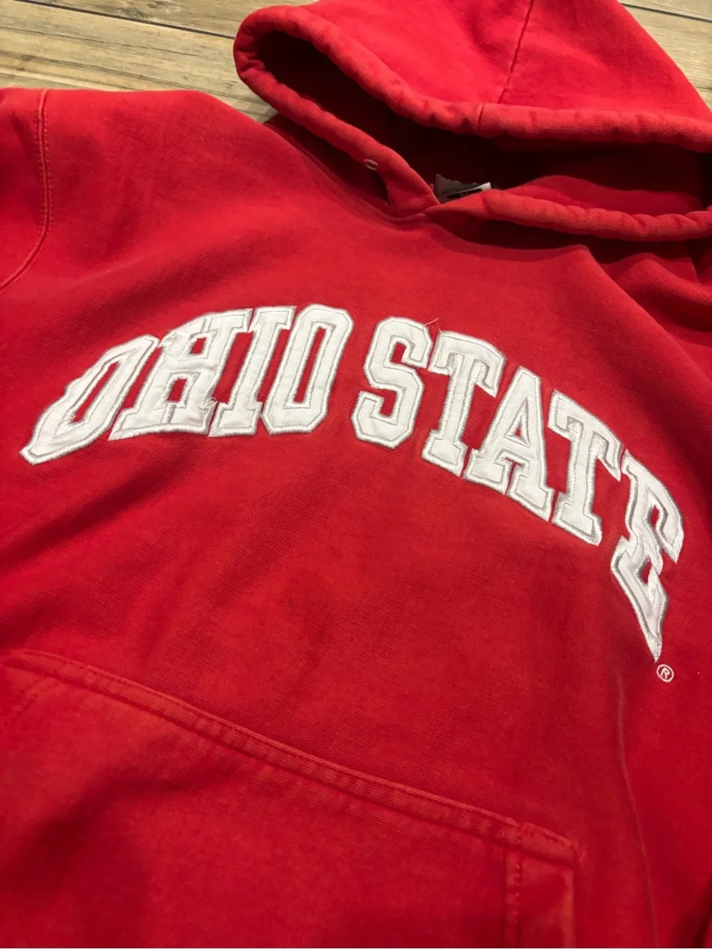 Vintage Steve & Barrys Ohio State Buckeyes Hoodie Sweatshirt Mens Medium Red